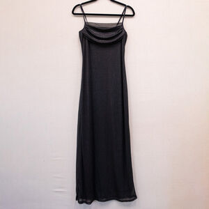 90s Girls Only black shimmery fairy slip dress-M
